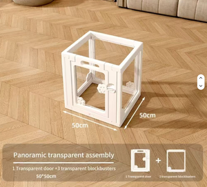 Clôture pour animaux de compagnie en plastique acrylique motif solide intérieur sûr et facile à assembler pour petits et moyens chiots chiens au design moderne parc pour chiens - Product Image 6