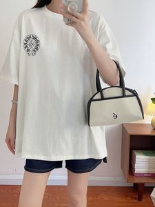 Áo thun cotton 100% tay ngắn, dáng rộng, in hình thánh giá Chrome Heart nguyên bản ở lưng, kiểu dáng thời trang, bán buôn. - Product Image 4