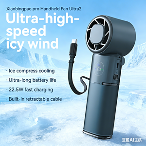 High-speed 9000mAh <b>Handheld</b> <b>Fan</b> Type C Rechargeable Power Bank Function PortableTurbo <b>Fans</b> for Outdoor Travel - Product Image 3