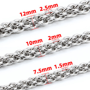 Cadena de Eslabones 3D de Acero Inoxidable con Diseño Único |   Resistente al Óxido, Hipoalergénico e Impermeable para la Creación de Joyería DIY - Product Image 5