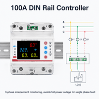 Interruptor de Circuito Inteligente WiFi Trifásico de Alta Gama con Medidor de Energía de 100A y Pantalla LCD a Color para Automatización de Edificios Inteligentes