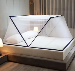 Strong Anti Plastic Mosquito Net Canopy for <b>Double</b> <b>Bed</b> Crib and Guest Room Soft Breathable Fabric Easy <b>Fold</b> Pouch Wholesale - Product Image 6