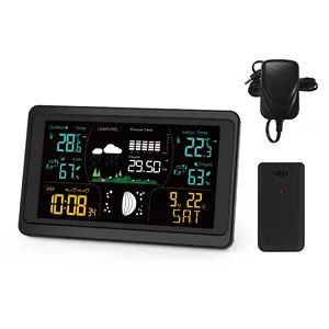 Station météo thermomètre/hygromètre sans fil bluetooth, horloge, hygromètre, baromètre, prévisions météorologiques, alerte de température, Phase de lune, alarme