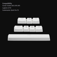 Touches de barre d'espace translucides personnalisées Ra-zer 6u/Cor-sair 6.5u, 8 touches PBT Doubleshot pour clavier Razer Logi-tech Cor-sair