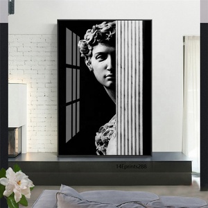 <span class=keywords><strong>Bianco</strong></span> <span class=keywords><strong>e</strong></span> <span class=keywords><strong>nero</strong></span> David Graffiti Street Pop Art resina di cristallo acrilico porcellana pittura parete arte struttura in metallo - Product Image 2