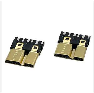 מיקרו usb3.0 10pin זכר מצופה זהב זכר דיור 6 + 4p תקע תקע מחבר דבק שחור ז 'אנר המוצר - Product Image 1