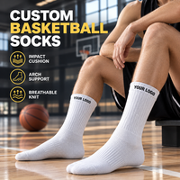 Chaussettes de Basketball Personnalisées avec Logo, Soutien de la Voûte Plantaire, Respirantes, Écologiques, Design Tricoté au Bas pour Hommes, Entraînement et Matchs de Basketball