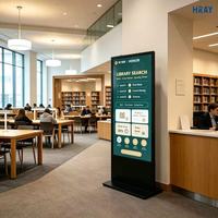 Écran publicitaire intérieur HRAY 55 pouces 60Hz avec taux de rafraîchissement 1200:1 et rapport de contraste 1200:1 pour la publicité de marques en réseau, production OEM ODM personnalisée
