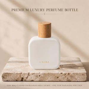 Botella de Perfume de Vidrio Blanco Mate Premium con Logotipo Personalizado |   Envase de Lujo Cuadrado para Fragancias, Suministro al por Mayor, Estuche de Embalaje, Frasco - Product Image 1