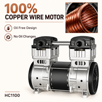 Pompe à piston en aluminium sans huile 185L/min 220V, personnalisable OEM pour équipement d'automatisation de ventouses de serrage sous vide CNC