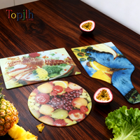 Planche à découper carrée en verre personnalisable Topjlh pour sublimation, 20*28cm, imprimable par transfert thermique, cadeau de cuisine