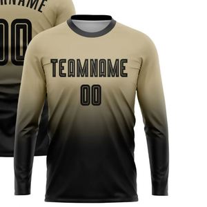 Men Gradient <b>Long</b> Sleeve Soccer Jersey Breathable Football Training Shirt Quick Dry Athletic Sportswear for <b>Matches</b> Practice - Product Image 2