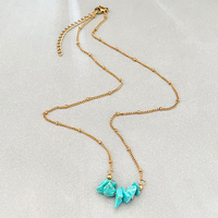 Collier en éclats de Lapis Lazuli, Obsidienne et Apatite, Bijoux en Acier Inoxydable pour Boutiques et Promotions Fête des Mères