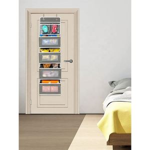 Wall Mount <b>Storage</b> for Bedroom Door 5-Shelf Foldable Hanging Clothing Organizer PVC Pocket Non-Woven Fabric Injection-Molded - Product Image 3