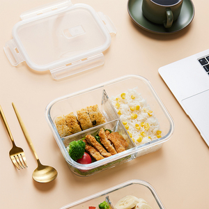 PrepNaturals 5個セット 34オンス 角型ガラス製ミールプレップ容器 液漏れ防止 食洗機/電子レンジ/冷凍庫/オーブン対応 キッチン用 - Product Image 5