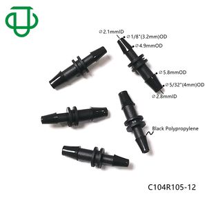 Conector de Tubo de Plástico PP Negro de 1/8"x3/16" con Conexión Recta de 2 Vías - Product Image 3
