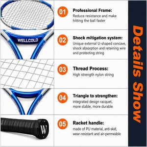 Raquette <span class=keywords><strong>de</strong></span> tennis en aluminium <span class=keywords><strong>pas</strong></span> chère, 23 pouces, 190 g, légère, pour débutants, avec housse <span class=keywords><strong>de</strong></span> protection - Product Image 2