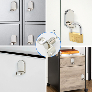 Serrure de porte à came en alliage de zinc robuste avec trou de cadenas | Cylindre de serrure de loquet d'armoire en métal - Product Image 4