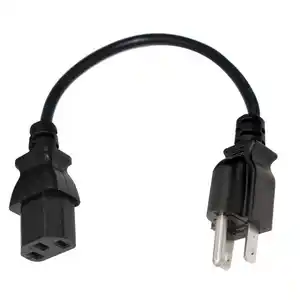 Cable de alimentación de CA 3/6/10ft EE. UU. Listado 3 clavijas NEMA 5-15P a IEC320C13 10A 125V Cable de extensión universal para TV