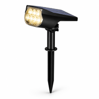 Projecteur solaire LED blanc chaud extérieur étanche avec capteur de contrôle, rechargeable et portable pour jardin, cour, arbre, conforme RoHS