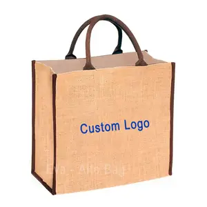 Льняная сумка с принтом логотипа на заказ, Подарочная сумка из льна, Джутовая сумка для покупок, для торгового центра