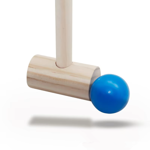 Ensemble de jeu de cour de jardin extérieur familial Croquet de clown en bois pour enfants avec boule de porte pour les sports et le divertissement - Product Image 4