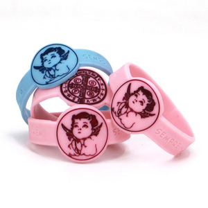 Pulseras de Silicona Personalizadas con Diseño de Ángel, Impermeables, Decorativas para Niños, en Colores Rosa y Azul - Product Image 1