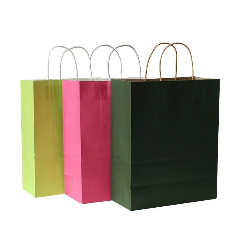 heavy duty craft paper bags handles plain brown kraft grocery paper bag for shopping