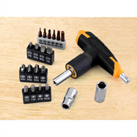 Kit d'outils domestiques de 30 pièces pour la réparation : tournevis, clé à molette, marteau, pinces, clé hexagonale, et étui pour l'entretien ménager