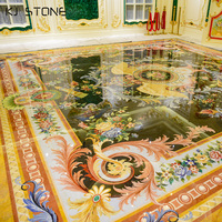 Carreaux de marbre naturel d'intérieur royal de jet d'eau de décoration de sol d'hôtel de villa de luxe