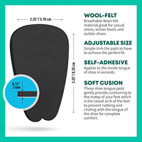 Semelles intérieures souples noires pour hommes et femmes en feutre auto-adhésif pour chaussures et languettes
