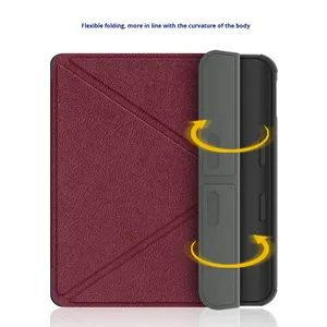 Nouvelle couverture de lecteur de livre électronique pour <span class=keywords><strong>Kobo</strong></span> <span class=keywords><strong>Libra</strong></span> Color <span class=keywords><strong>2</strong></span> 7 pouces étui de protection pour tablette prêt Stock couverture en cuir pliable avec Support <span class=keywords><strong>Kobo</strong></span> - Product Image 6