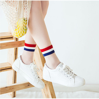 Chaussettes courtes en maille arc-en-ciel jetables RIHO OEM, en coton peigné respirant, à rayures, pour usage quotidien, printemps, décontractées, tricotées – Grande Vente