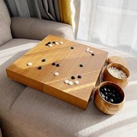 19x19 Go Game Set,Wooden Foldable Go Game Board Set, Traditional Weiqi Tabletop Strategy and Skill Game Puzzle Games for Adults