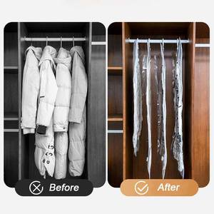 Organizador Colgante para Armario, Plegable y Ahorrador de Espacio, Sellado de Plástico Transparente para Almacenamiento de Ropa y Compresión de Armarios - Product Image 5