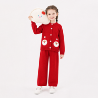 Pull de Noël pour enfants puresun, cardigan Père Noël, pull rouge en tricot, tenues de fête pour tout-petits garçons et filles, OEM