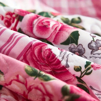 Ensemble de couvre-lit en patchwork de coton polyester rose 3 pièces comprenant 1 couvre-lit et 2 taies d'oreiller, respirant, toutes saisons, style chinois