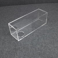 Boîte acrylique fine avec couvercle et trou, 6 faces, rectangle, transparente, vente en gros, nouvelle collection