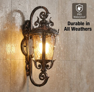 Lámpara de <span class=keywords><strong>Pared</strong></span> <span class=keywords><strong>Exterior</strong></span> Europea Vintage, IP65 Impermeable, de Aluminio Fundido a Presión, para Jardín, Villa, Hotel y Proyectos - Product Image 4