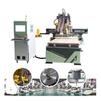 Máquina Fresadora CNC para Madera Multifunción de 9KW ATC con Cambiador Automático de Herramientas de 3 Ejes, Motor, Engranaje, Syntec, NC Studio, Mach3