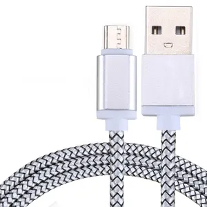 1M 3 Foot Nylon Braided Fast Charging Micro Flat Usb Cable For Android