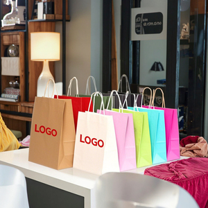 Sacchetto di Carta Kraft Riciclata con Logo Personalizzato e Manico in Corda di Cotone a Prezzo di Fabbrica per Scarpe, Abbigliamento, Intimo, Ottimo Regalo - Product Image 3