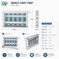 Trampa de Insectos UV de Pared 6604, Lámpara Atrapa Moscas de 365nm con Placa Adhesiva para Control de Plagas en Interiores