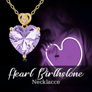 Pendentif cœur en améthyste violet clair 3 carats, collier en or massif 14 carats pierre de naissance de juin, cadeau de bijoux pour anniversaire et soirée romantique pour elle - Product Image 6