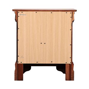 Mesita de noche moderna de madera maciza de cerezo con 2 cajones para dormitorio, ensamblada - Product Image 6