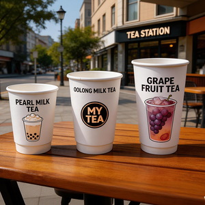 แก้วกาแฟกระดาษสองชั้นขนาด 8, 10, 12, 16 ออนซ์ สำหรับโรงแรมและธุรกิจจัดเลี้ยง  รับผลิตตามสั่ง พร้อมโลโก้แบรนด์  ขายส่ง  รีไซเคิลได้ - Product Image 4