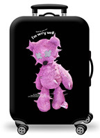 Vente en gros de housses anti-rayures au design joli ours, protection de valise en polyester spandex, housse de bagage pour étui de voyage
