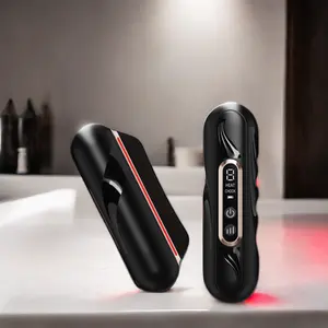 Electric 100% Bian Stone Gua Sha Vibrating Heating Scraping Facial Slimming Massage Tools For Face Jawline Body With Red Light