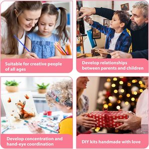 Cuadro de lienzo estirado para niños <span class=keywords><strong>con</strong></span> impresión digital Songwoo, pintura por números de zorro bebé y mariposas naranjas en <span class=keywords><strong>acuarela</strong></span> - Product Image 5