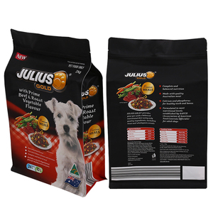 Bolsa resellable de fondo plano personalizada, embalaje seco de comida para perros y mascotas, bolsas de plástico de pie por golosina para comida para perros, 15kg, 20kg - Product Image 5